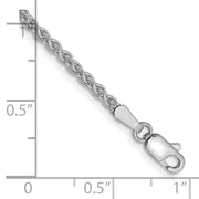 14K White Gold 2.1mm Spiga with Lobster Clasp Bracelet