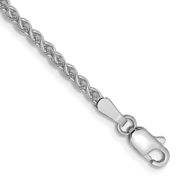 14K White Gold 2.1mm Spiga with Lobster Clasp Bracelet