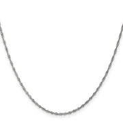 14K White Gold 1.4mm Singapore with Spring Ring Clasp Chain