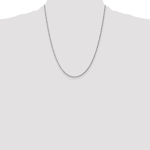 14K White Gold 1.4mm Singapore with Spring Ring Clasp Chain