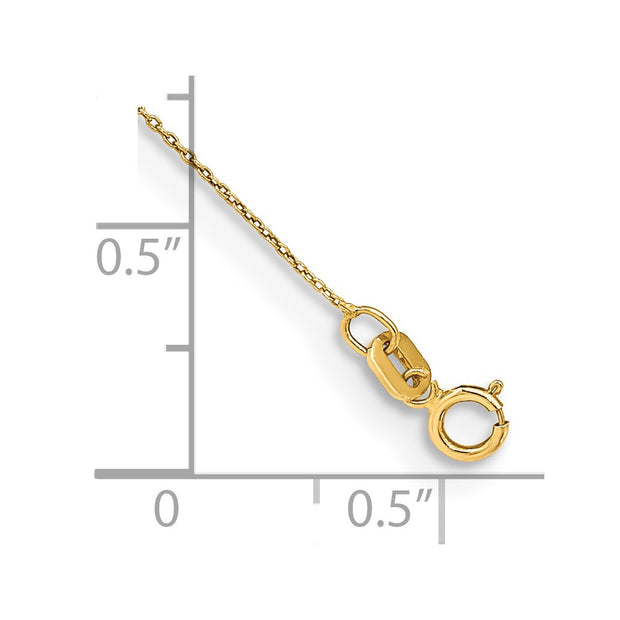 14K .75mm Cable with Spring Ring Clasp Anklet