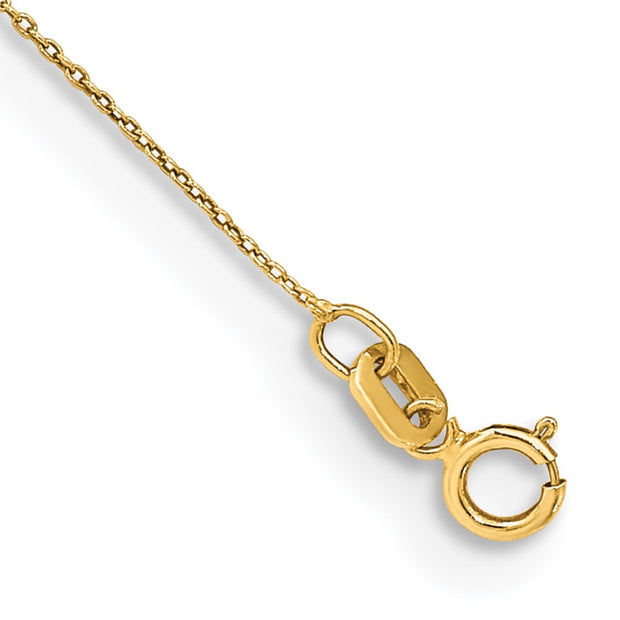 14K .75mm Cable with Spring Ring Clasp Anklet