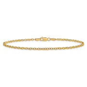 14K 2.2mm Forzantine Cable with Lobster Clasp Anklet