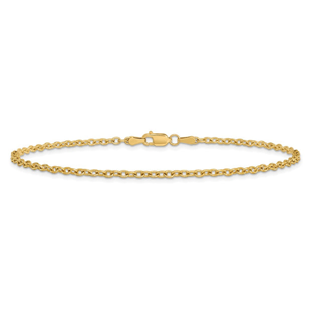 14K 2.2mm Forzantine Cable with Lobster Clasp Anklet