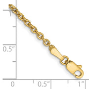 14K 2.2mm Forzantine Cable with Lobster Clasp Anklet