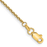 14K 1.45mm Solid Diamond-cut Cable with Lobster Clasp Anklet