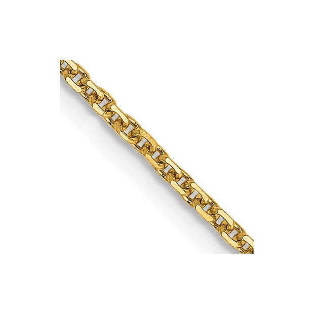 14K 1.45mm Solid Diamond-cut Cable with Lobster Clasp Chain
