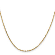 14K 1.65mm Solid Diamond-cut Cable with Lobster Clasp Chain