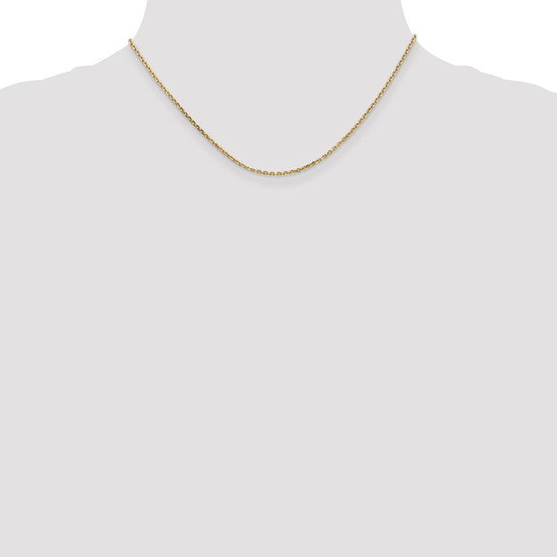 14K 1.65mm Solid Diamond-cut Cable with Lobster Clasp Chain