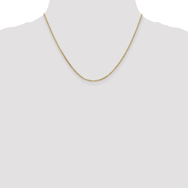 14K 1.65mm Solid Diamond-cut Cable with Lobster Clasp Chain