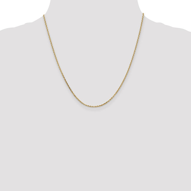 14K 1.65mm Solid Diamond-cut Cable with Lobster Clasp Chain