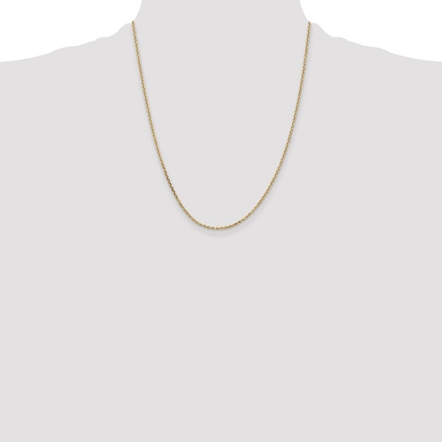 14K 1.65mm Solid Diamond-cut Cable with Lobster Clasp Chain