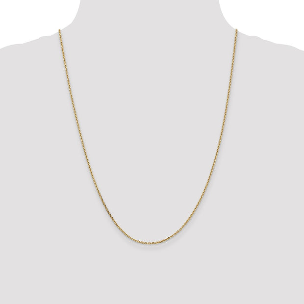 14K 1.65mm Solid Diamond-cut Cable with Lobster Clasp Chain