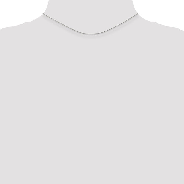 14K White Gold .75mm Cable with Spring Ring Clasp Pendant Chain