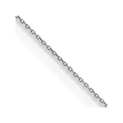14K White Gold .75mm Cable with Spring Ring Clasp Pendant Chain