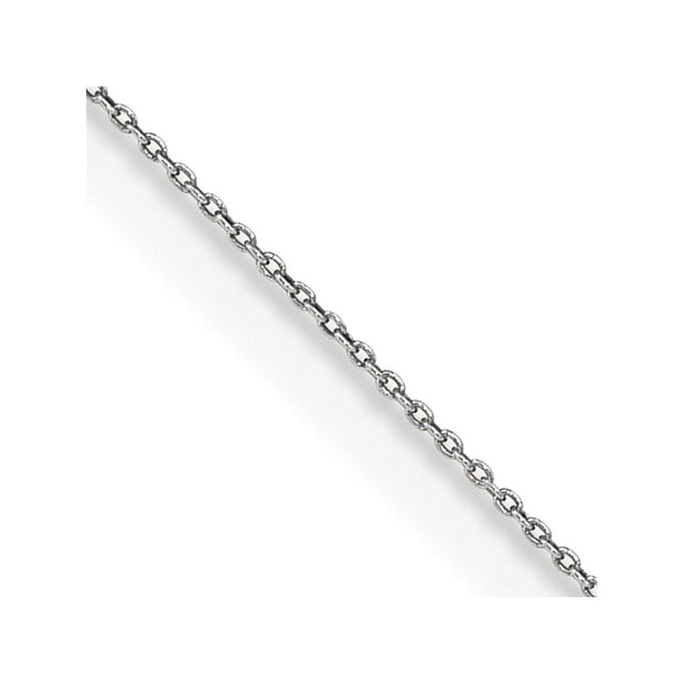 14K White Gold .75mm Cable with Spring Ring Clasp Pendant Chain