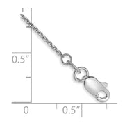 14K White Gold .95mm Diamond-cut Cable with Lobster Clasp Anklet