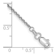 14K White Gold 1.45mm Diamond-cut Cable with Lobster Clasp Anklet