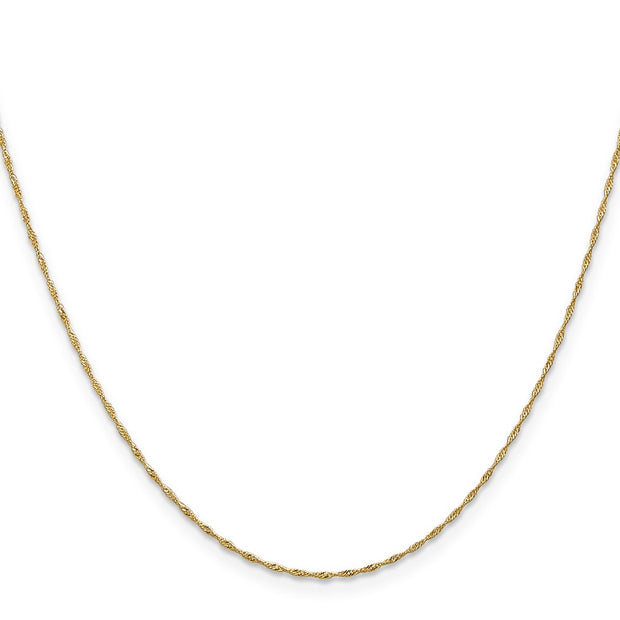 14K 1mm Singapore with Spring Ring Clasp Chain