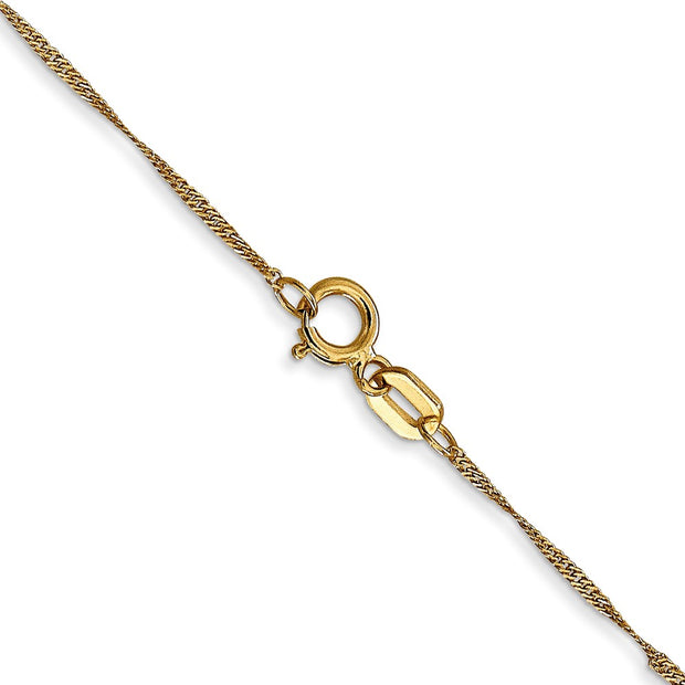 14K 1mm Singapore with Spring Ring Clasp Chain