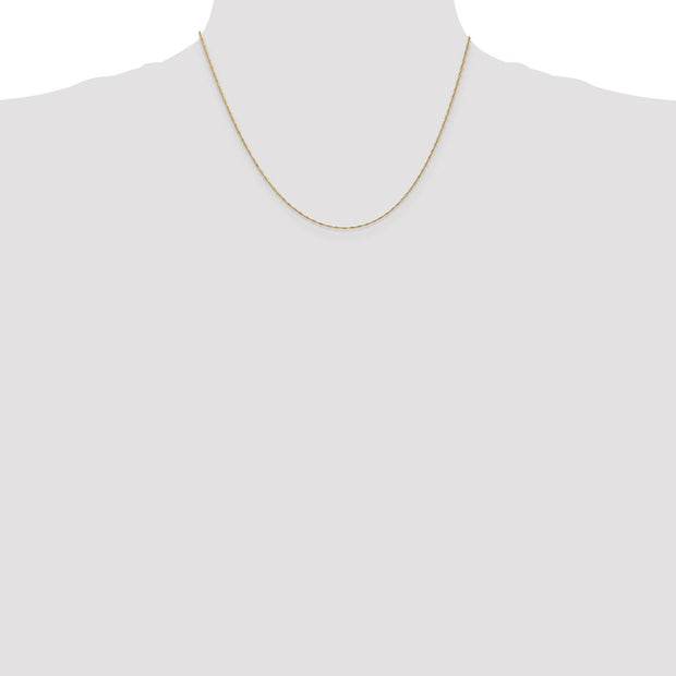14K 1mm Singapore with Spring Ring Clasp Chain