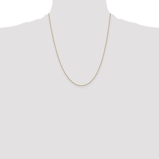 14K 1mm Singapore with Spring Ring Clasp Chain