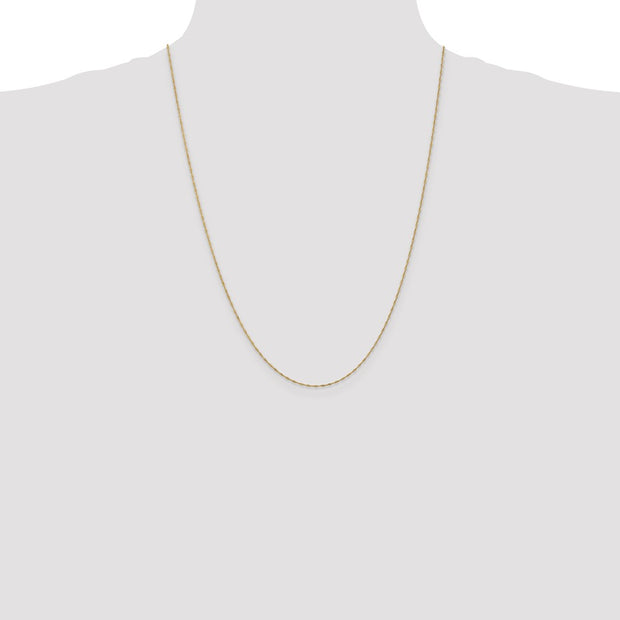 14K 1mm Singapore with Spring Ring Clasp Chain