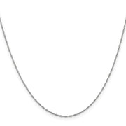 14K White Gold 1mm Singapore with Spring Ring Clasp Chain