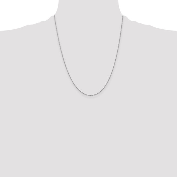 14K White Gold 1mm Singapore with Spring Ring Clasp Chain