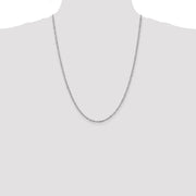 14K White Gold 2.0mm Singapore with Lobster Clasp Chain
