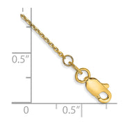 14K .95mm Diamond-cut Cable with Lobster Clasp Anklet