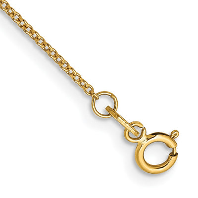 14K .9mm Cable with Spring Ring Clasp Anklet