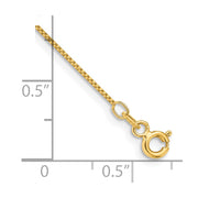 14K .7mm Box with Spring Ring Clasp Anklet