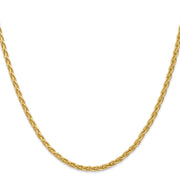 14k 3mm Parisian Wheat with Lobster Clasp Chain