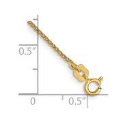 14K 1.05mm Spiga with Spring Ring Clasp Bracelet