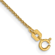 14K 1.05mm Spiga with Spring Ring Clasp Bracelet