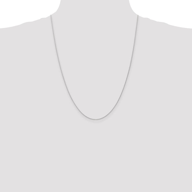 14K White Gold 1mm Parisian Wheat with Lobster Clasp Chain