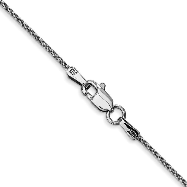 14K White Gold 1.2mm Parisian Wheat with Lobster Clasp Chain