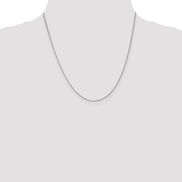 14K White Gold 1.15mm Rolo with Lobster Clasp Pendant Chain