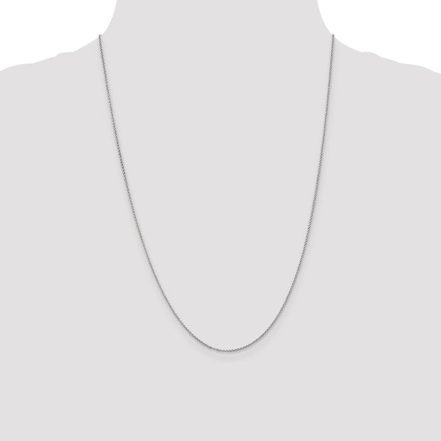 14K White Gold 1.15mm Rolo with Lobster Clasp Pendant Chain