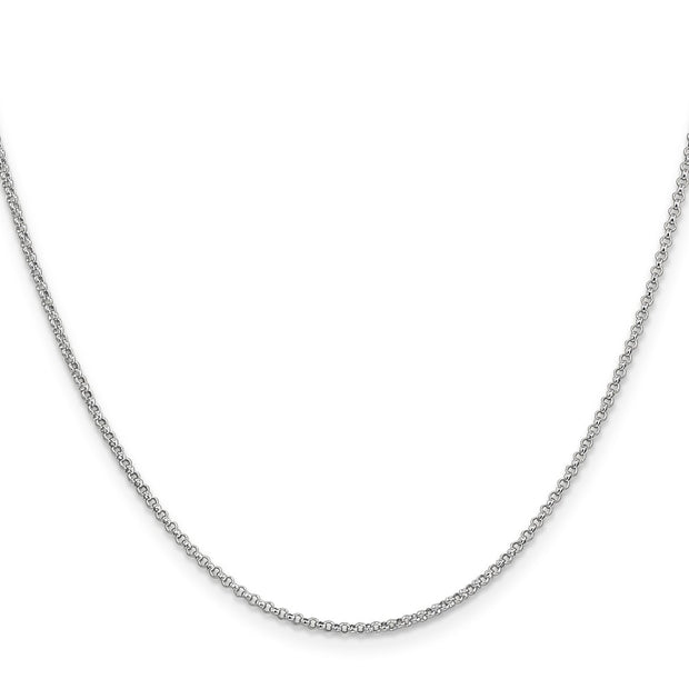 14k White Gold 1.55mm Rolo Pendant Chain