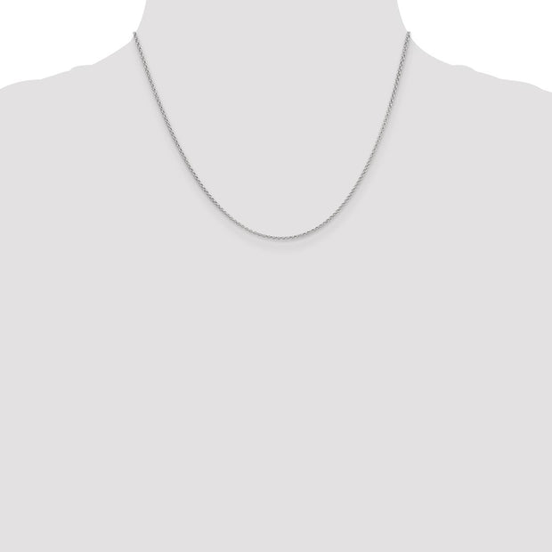 14K White Gold 1.55mm Rolo with Lobster Clasp Pendant Chain