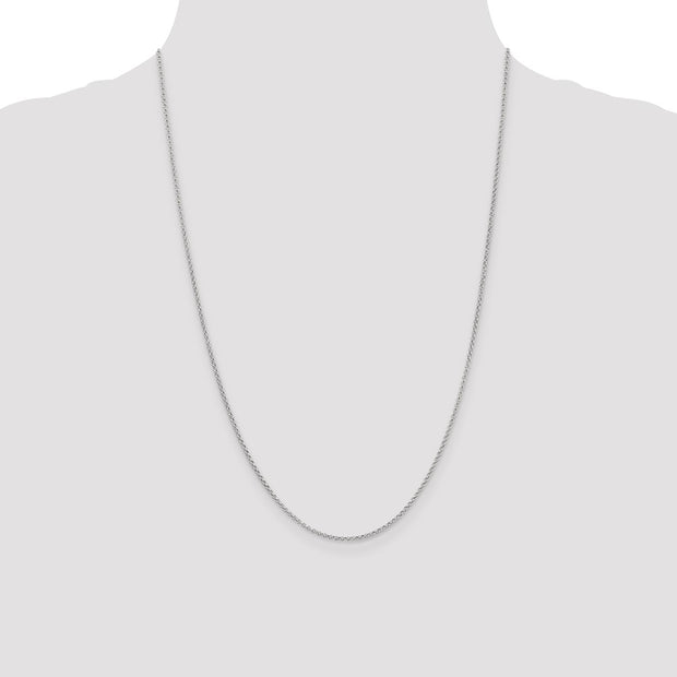 14K White Gold 1.55mm Rolo with Lobster Clasp Pendant Chain