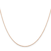14K Rose Gold .8mm Baby Rope with Spring Ring Clasp Chain