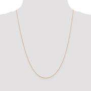 14K Rose Gold 1.15mm Baby Rope with Spring Ring Clasp Chain
