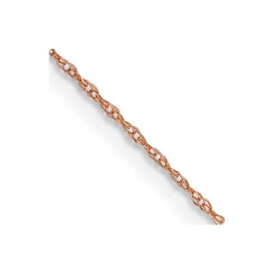 14K Rose Gold 1.15mm Baby Rope with Spring Ring Clasp Chain