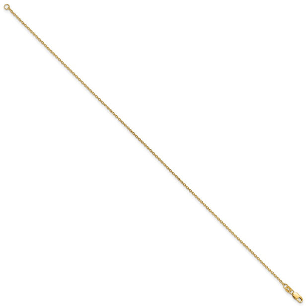 14K 1.4mm Forzantine Cable with Lobster Clasp Anklet