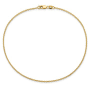 14K 1.4mm Forzantine Cable with Lobster Clasp Anklet