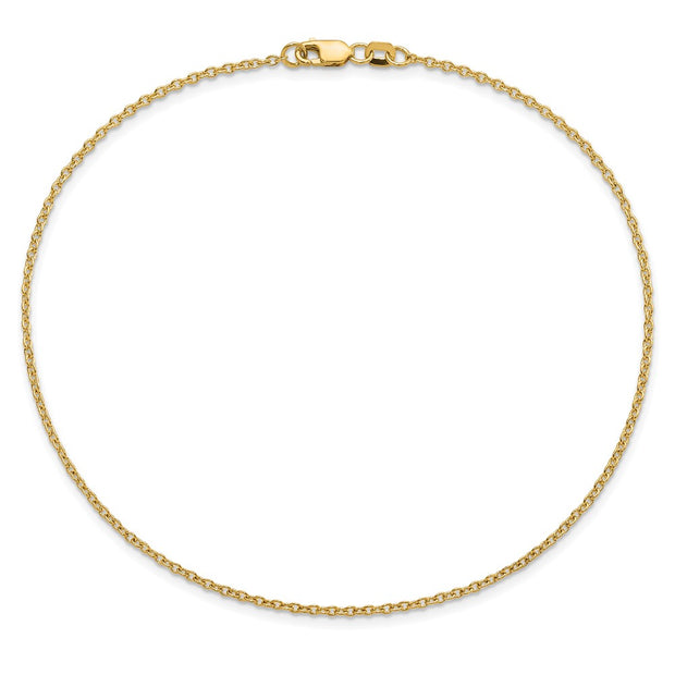 14K 1.4mm Forzantine Cable with Lobster Clasp Anklet