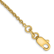 14K 1.4mm Forzantine Cable with Lobster Clasp Anklet